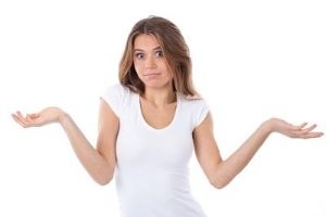 Woman Shrugging Her Shoulders