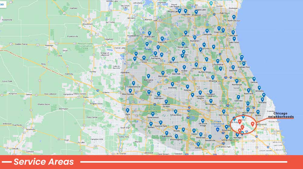 S and J Service Area Map